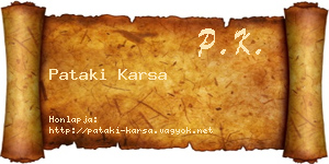 Pataki Karsa névjegykártya